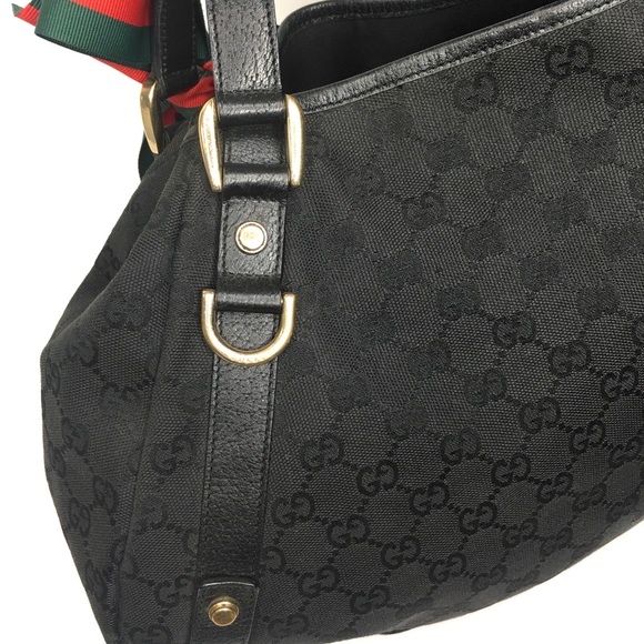 Authentic Gucci Abbey black monogram canvas shoulder bag - Picture 13 of 16